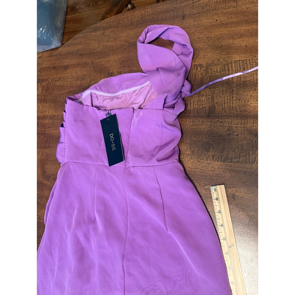 DO+BE Viola One Shoulder Jumpsuit Womens M Purple NWT $68 Cocktail Wedding - Picture 2 of 7